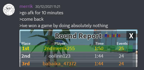 -i accidentaly won a round of Plates Of Fate by doing absolutely nothing by complete accident