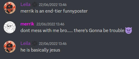 -regarded as an end-tier funnyposter by a close friend
