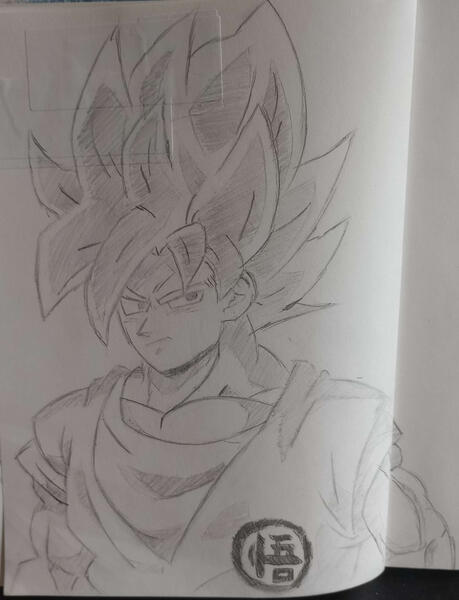 super saiyan son goku, based on artwork by naohiro shintani